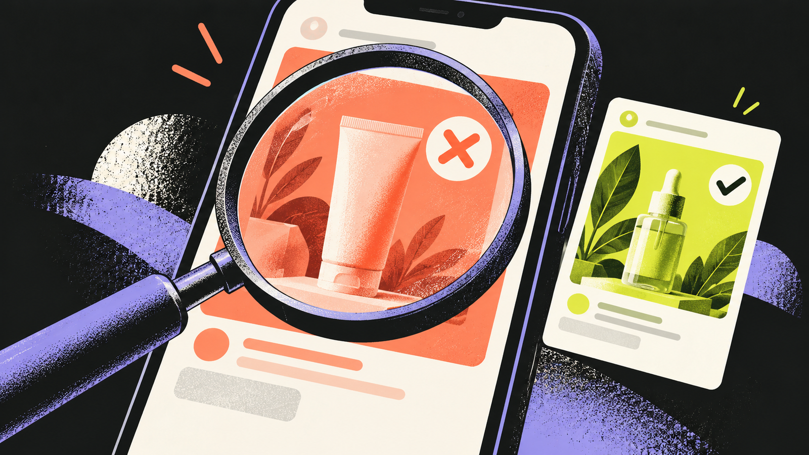 Diseño, noticias y tutoriales 4 Ilustración editorial de una revisión de anuncios en un teléfono